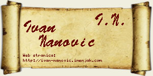 Ivan Nanović vizit kartica